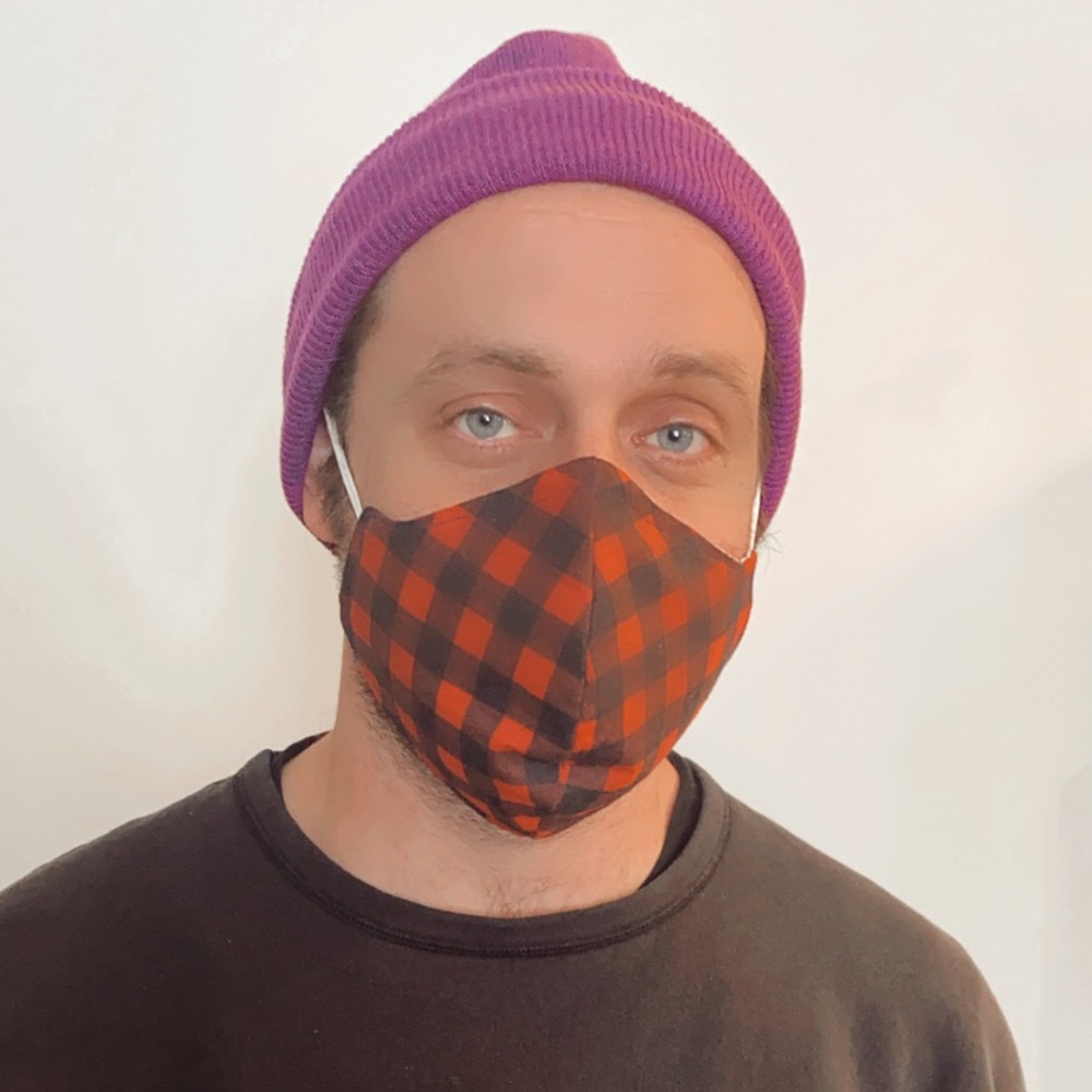 Men’s Facemask red/black flannel print